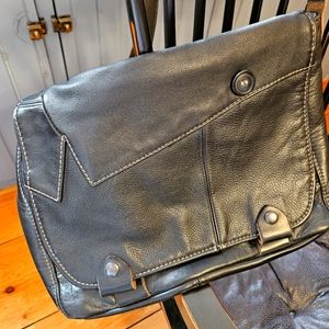 Mined Recreations Messenger Bag Leather and cloth
